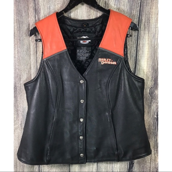Harley Davidson Motorcycles Leather Jacket Vest - Picture 1 of 8